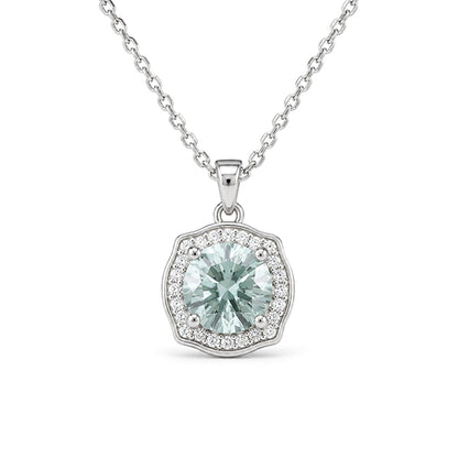 NS-30072 | Fancy Color 3CT Pendant Necklace | White Gold Plated