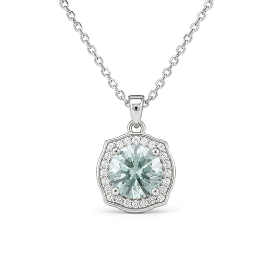 NS-30072 | Fancy Color 3CT Pendant Necklace | White Gold Plated