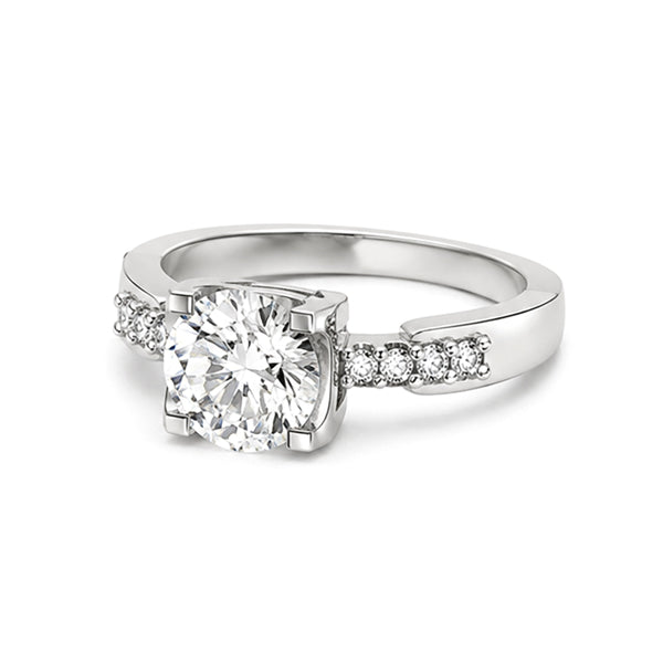 RS-10381 | D-Color 1CT Ring | White Gold Plated