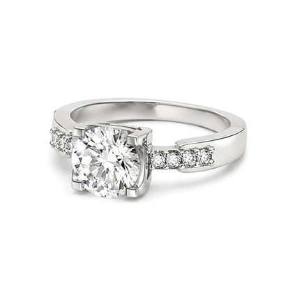 RS-10381 | D-Color 1CT Ring | White Gold Plated