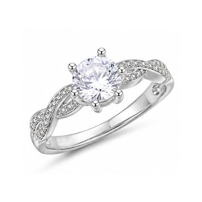 RS-10201 | D-Color 2CT Ring | White Gold Plated
