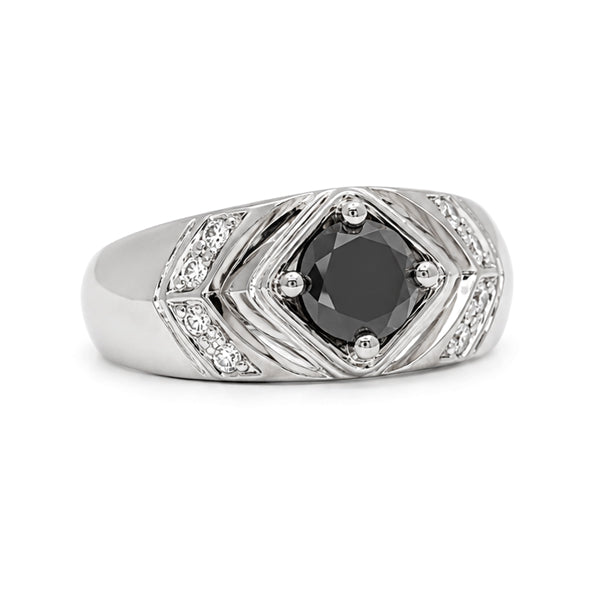 RS-10303 | Men's Fancy Color 1CT Ring | White Gold Plated