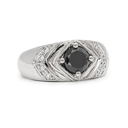 RS-10303 | Men's Fancy Color 1CT Ring | White Gold Plated