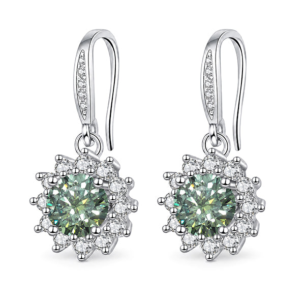 ES-20122 | Fancy Color 2CT Earrings | White Gold Plated