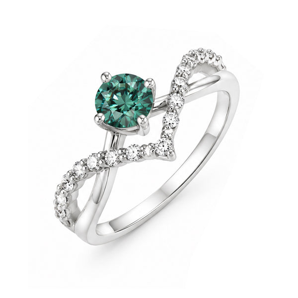 RS-10032 | D-Color 1CT Ring | White Gold Plated