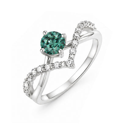 RS-10032 | D-Color 1CT Ring | White Gold Plated