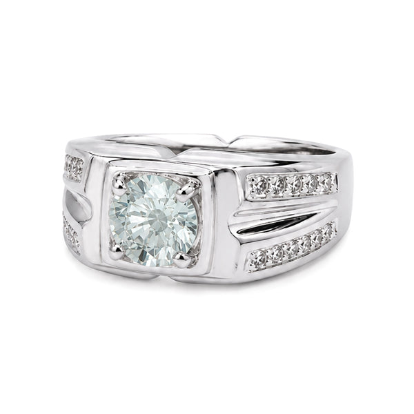RS-10272 | Men's Fancy Color 1CT Ring | White Gold Plated