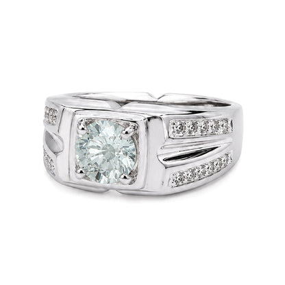 RS-10272 | Men's Fancy Color 1CT Ring | White Gold Plated