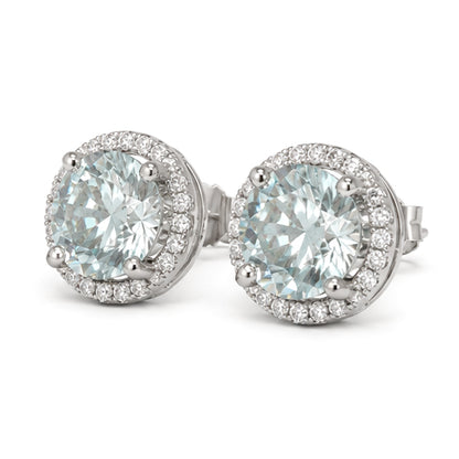 ES-20112 | Fancy Color 4CT Stud Earrings | White Gold Plated