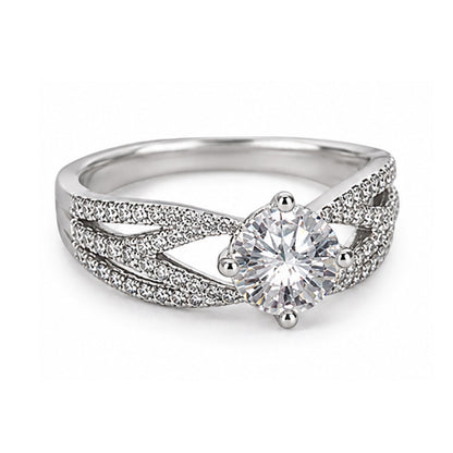 RS-10181 | D-Color 2CT Ring | White Gold Plated