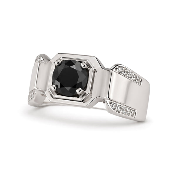 RS-10293 | Men's Fancy Color 1CT Ring | White Gold Plated