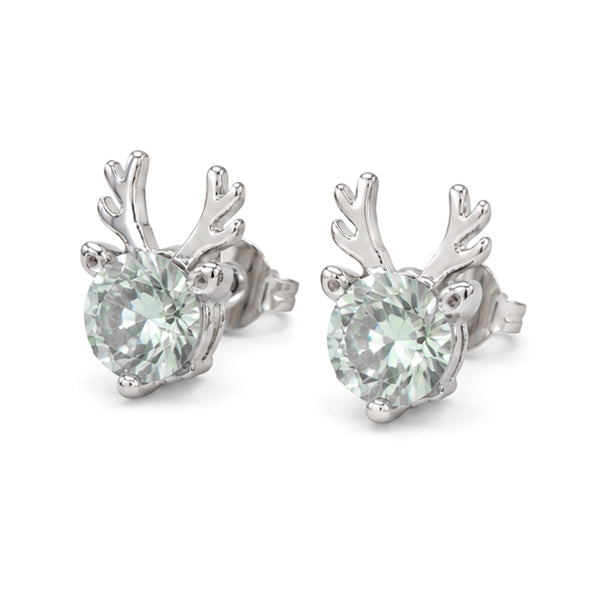 ES-20092 | Fancy Color 1CT Stud Earrings | White Gold Plated