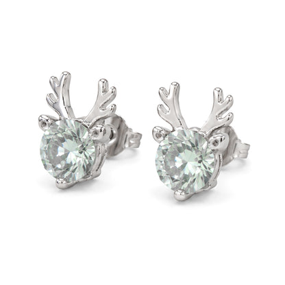 ES-20092 | Fancy Color 1CT Stud Earrings | White Gold Plated