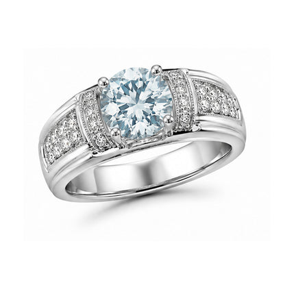 RS-10252 | Men's Fancy Color 1CT Ring | White Gold Plated