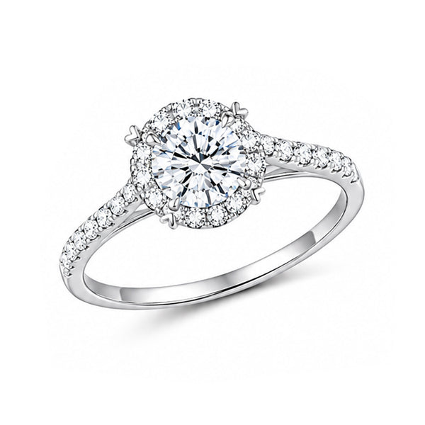 RS-10121 | D-Color 1CT Ring | White Gold Plated