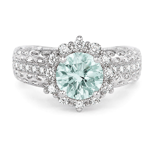 RS-10542 | Fancy Color 2CT Ring | White Gold Plated