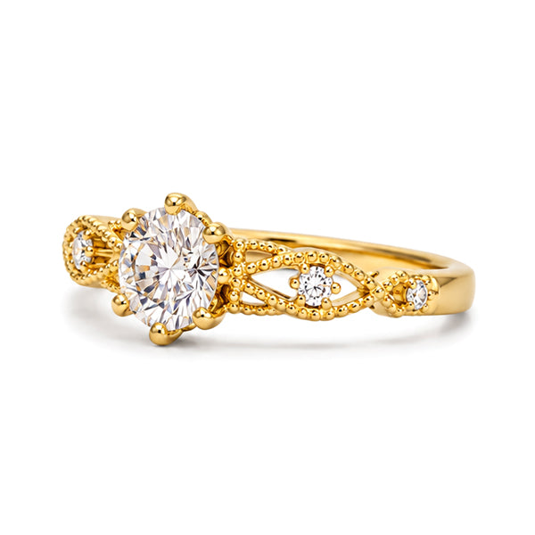 RS-10444 | D-Color 0.5CT Ring | 18K Gold Plated