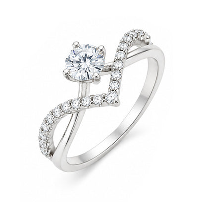RS-10031 | D-Color 1CT Ring | White Gold Plated