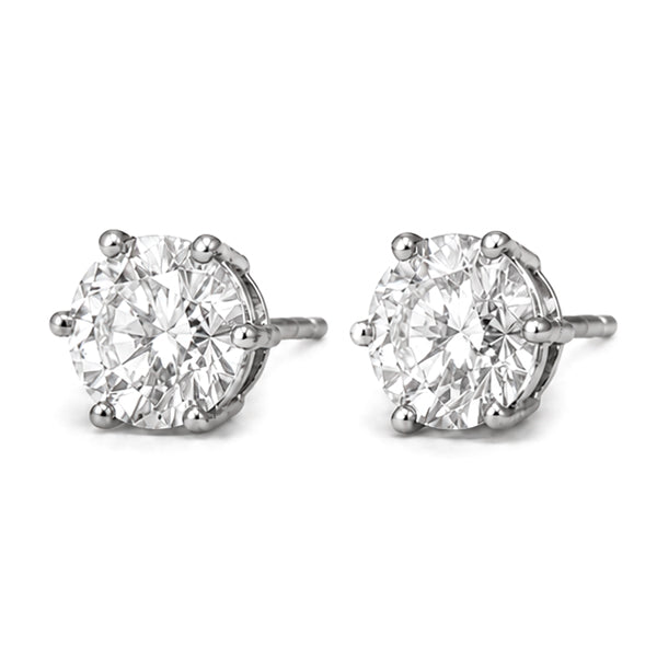 ES-20081 | D-Color 1CT Stud Earrings | White Gold Plated