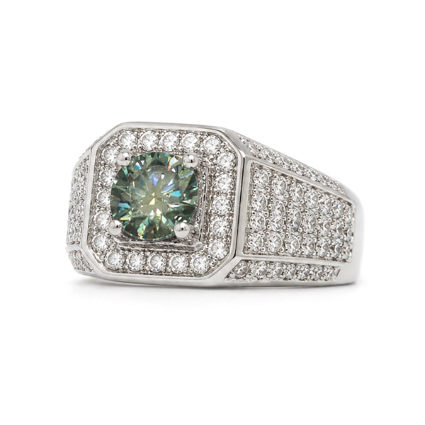 RS-10342 | Men's Fancy Color 1CT Ring | White Gold Plated