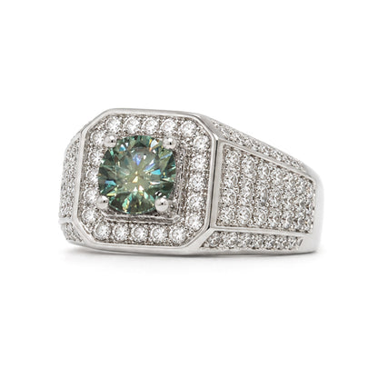 RS-10342 | Men's Fancy Color 1CT Ring | White Gold Plated