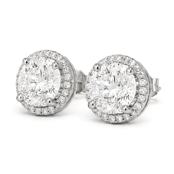 ES-20111 | D-Color 4CT Stud Earrings | White Gold Plated