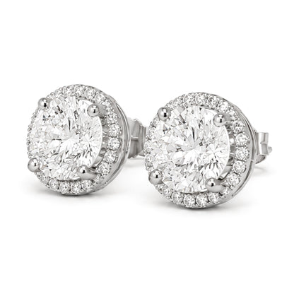 ES-20111 | D-Color 4CT Stud Earrings | White Gold Plated