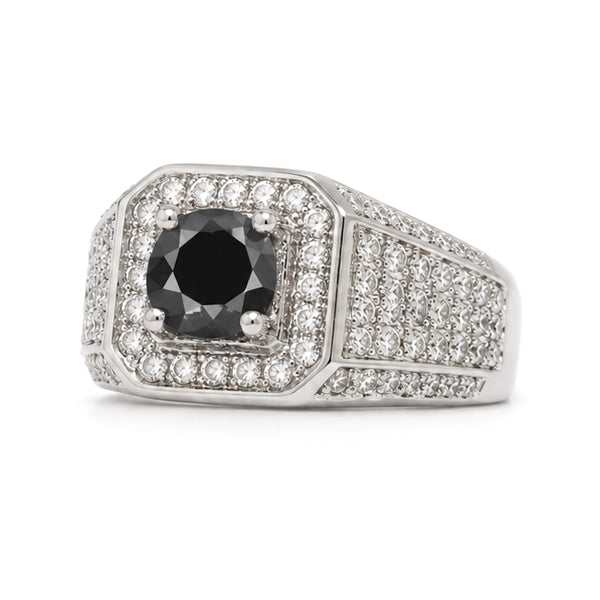 RS-10343 | Men's Fancy Color 1CT Ring | White Gold Plated