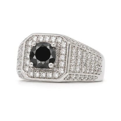RS-10343 | Men's Fancy Color 1CT Ring | White Gold Plated