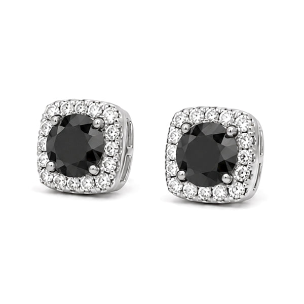 ES-20053 | Fancy Color 1CT Stud Earrings | White Gold Plated