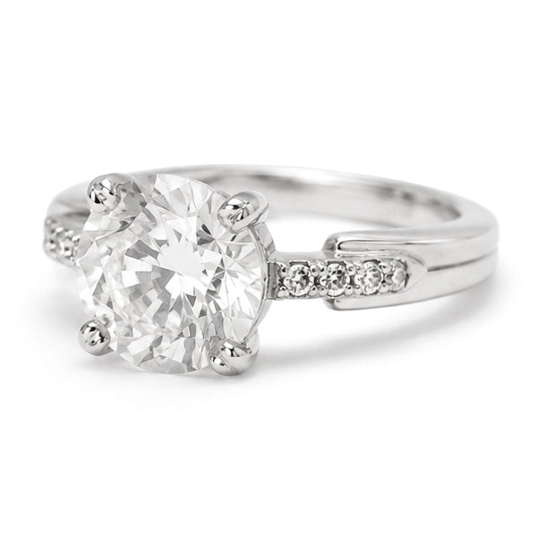 RS-10511 | D-Color 2CT Ring | White Gold Plated