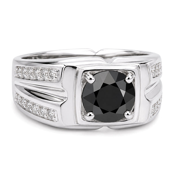 RS-10273 | Men's Fancy Color 1CT Ring | White Gold Plated