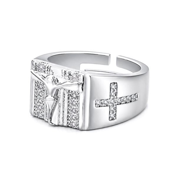 RS-10331 | Men's D-Color 0.24CT Ring | White Gold Plated