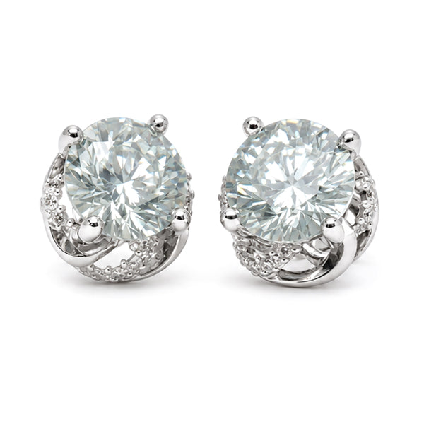 ES-20102 | Fancy Color 2CT Stud Earrings | White Gold Plated