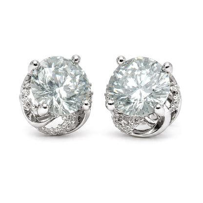ES-20102 | Fancy Color 2CT Stud Earrings | White Gold Plated