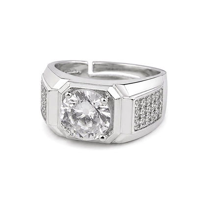 RS-10351 | Men's D-Color 2CT Ring | White Gold Plated