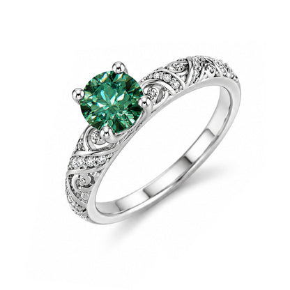 RS-10082 | Fancy Color 2CT Ring | White Gold Plated