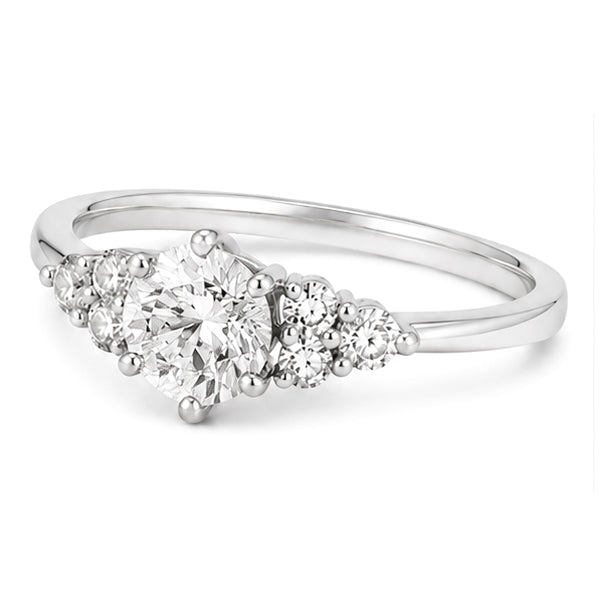 RS-10471 | D-Color 0.5CT Ring | White Gold Plated