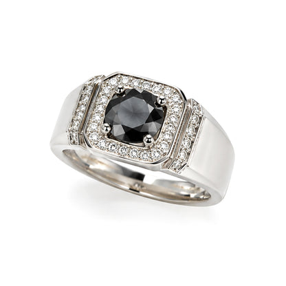 RS-10313 | Men's Fancy Color 1CT Ring | White Gold Plated