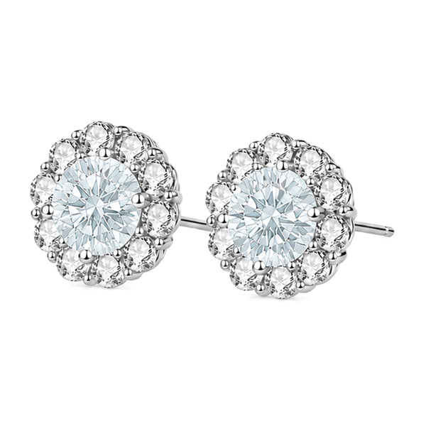 ES-20012 | Fancy Color 2CT Stud Earrings | White Gold Plated