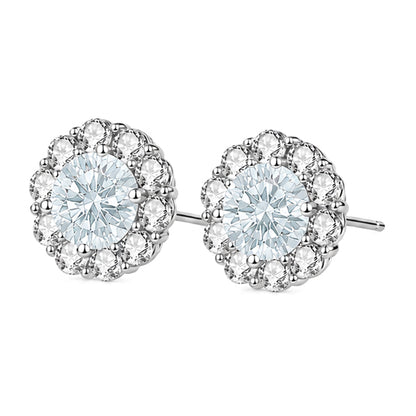ES-20012 | Fancy Color 2CT Stud Earrings | White Gold Plated