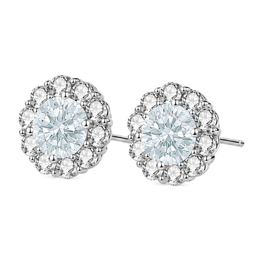 ES-20012 | Fancy Color 2CT Stud Earrings | White Gold Plated