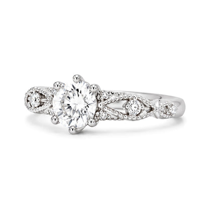 RS-10441 | D-Color 0.5CT Ring | White Gold Plated