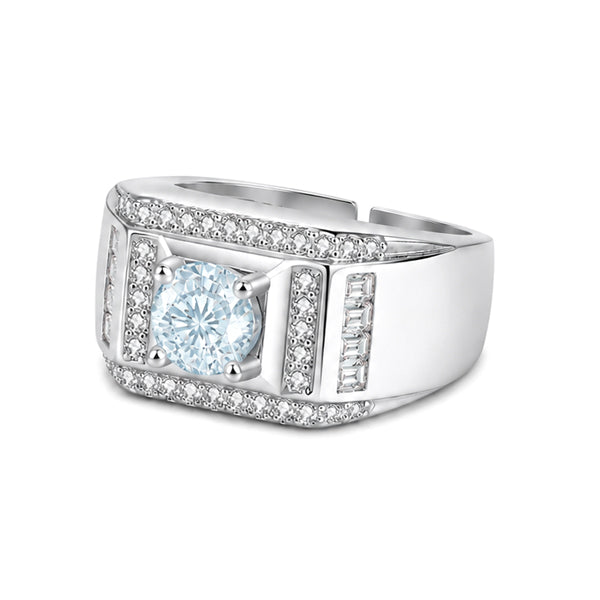 RS-10322 | Men's Fancy Color 1CT Ring | White Gold Plated