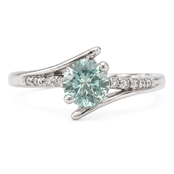 RS-10502 | Fancy Color 0.5CT Ring | White Gold Plated