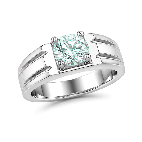 RS-10262 | Men's Fancy Color 1CT Ring | White Gold Plated