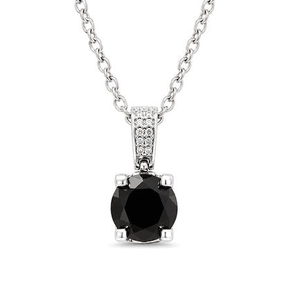NS-30043 | Fancy Color 2CT Pendant Necklace | White Gold Plated