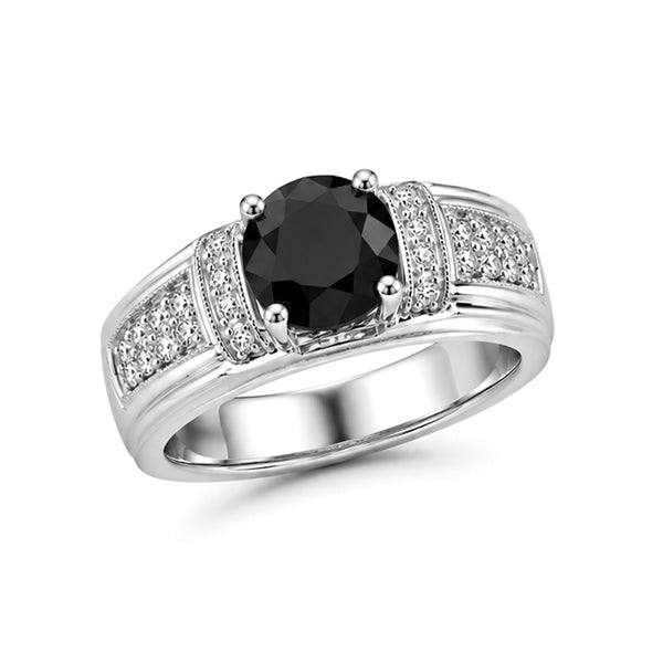 RS-10253 | Men's Fancy Color 1CT Ring | White Gold Plated