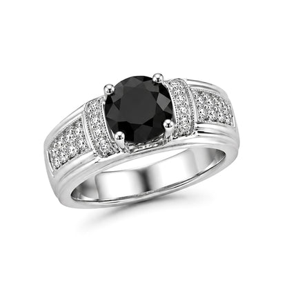 RS-10253 | Men's Fancy Color 1CT Ring | White Gold Plated