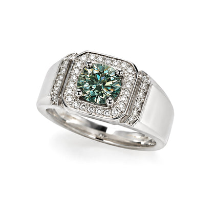 RS-10312 | Men's Fancy Color 1CT Ring | White Gold Plated